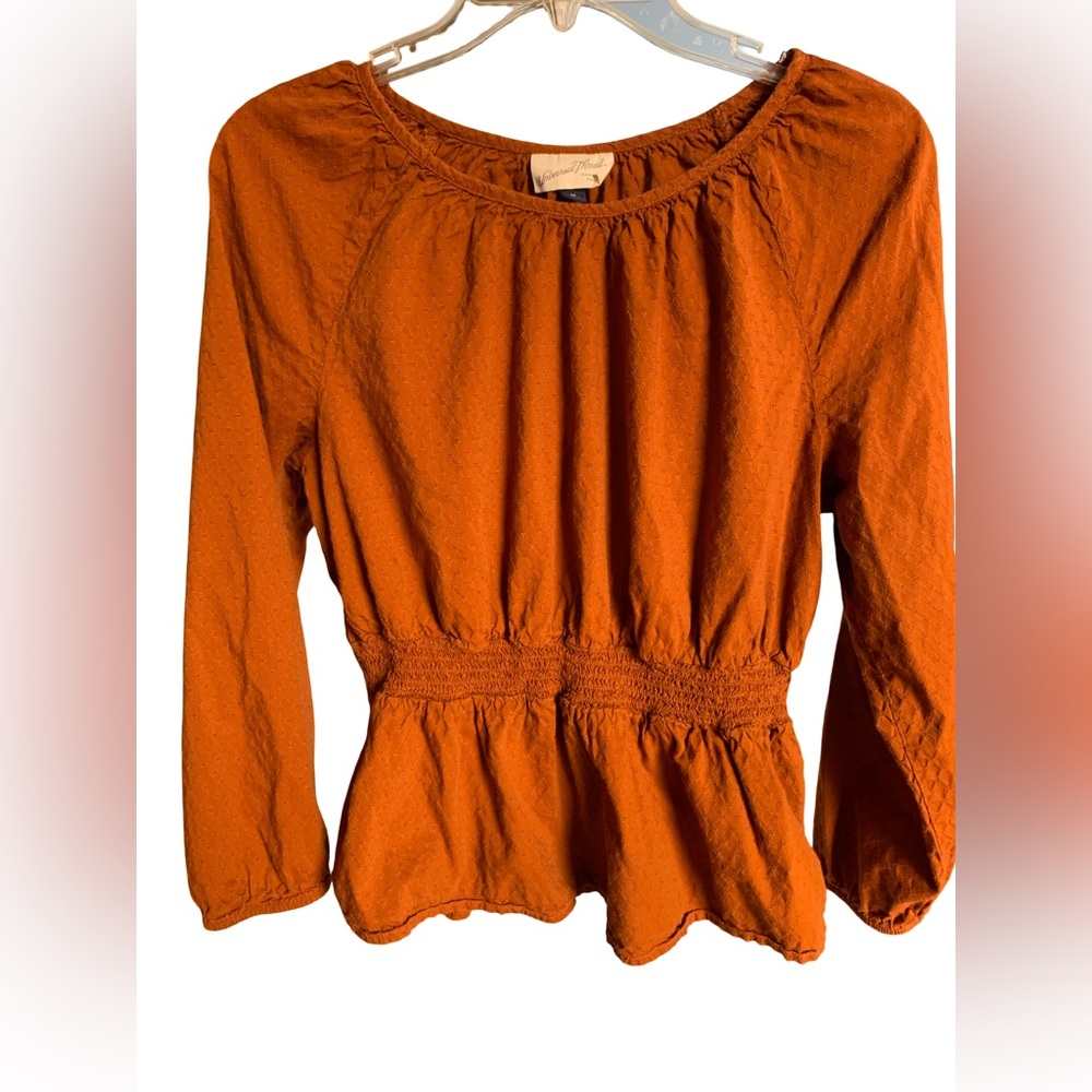 Universal Thread Rust Peplum cinched waist blouse